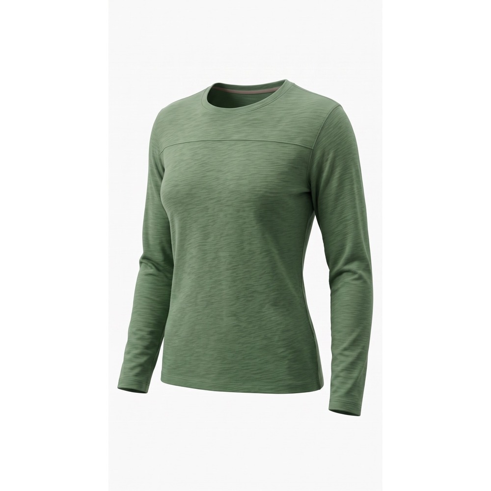 Universal Thread Womens Long Sleeve Slub Knit T-Shirt Sage Green Crew Neck Small
